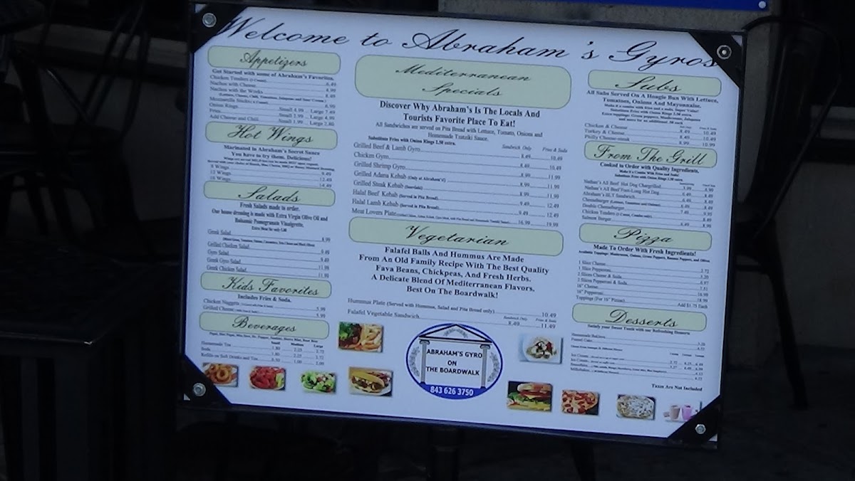 Abraham's Gyros Menu - Image 2